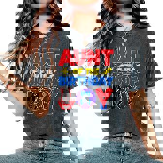 Aunt Of The Birthday Boy Matching Spider Family Birthday Women's Oversized Comfort T-Shirt - Monsterry