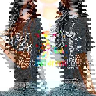 Autism Awareness Cute Giraffe Animal Its Ok To Be Different Women's Oversized Comfort T-Shirt - Monsterry