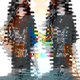 Autism Awareness Grandma Butterfly Cute Colorful Rainbow Women's Oversized Comfort T-Shirt | Seseable UK