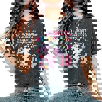 This Axolotl Birthday Girl Is 10 Years Old 10Th Bday Party Women's Oversized Comfort T-Shirt | Mazezy