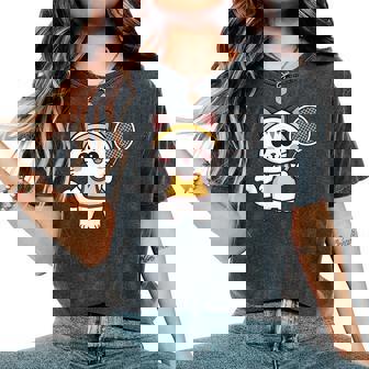 Badminton Cat Girls Badminton Player Kawaii Women's Oversized Comfort T-Shirt - Thegiftio