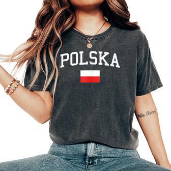 Bandera Polaca Hombres Es Niños Polonia In Mangas Camiseta extragrande cómoda para mujer - Regaloses