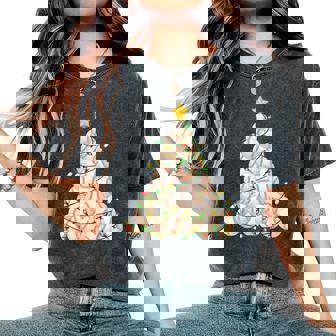 Baseball Christmas Tree Xmas Pajamas Player Coach Women Women's Oversized Comfort T-Shirt - Thegiftio