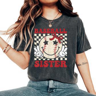 Baseball Sister Coquette Bow Sport Lovers Baseball Girls Women's Oversized Comfort T-Shirt - Thegiftio UK