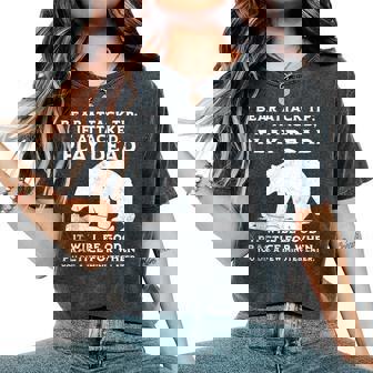 Bear Attack Tip Camping Sarcastic Hiking Women Women's Oversized Comfort T-Shirt - Monsterry