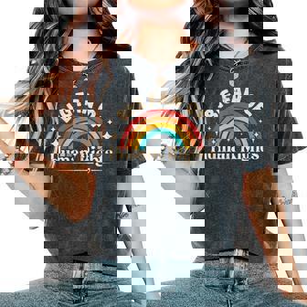 Big Fan Of Human Rights Vintage Rainbow Social Justice Women's Oversized Comfort T-Shirt | Seseable CA