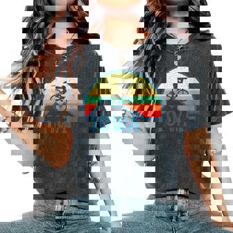 Bike Rider Iowa Mountain Biking Retro Iowa MTB Moutain Biker Women's Oversized Comfort Colors T-Shirt | Mazezy