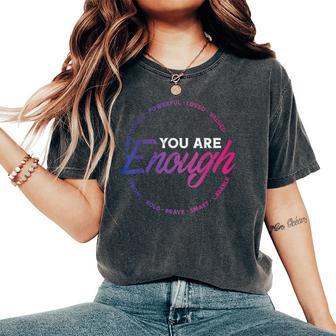 Bisexual You Are Enough Bi Pride Flag Ally Lgbtq Men Women's Oversized Comfort T-Shirt - Thegiftio UK