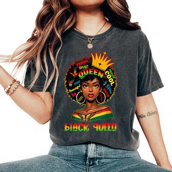 I Am Black History Month Girls Afro Black Queen Women's Oversized Comfort T-Shirt | Mazezy