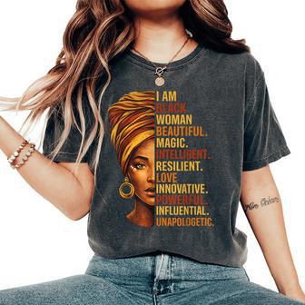 I Am Black Woman Black History Bhm Melanin African Womens Women's Oversized Comfort T-Shirt - Thegiftio UK