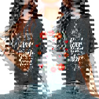 Blessed Beyond Measure Cute Floral Christian Women's Oversized Comfort T-Shirt | Mazezy