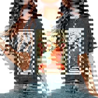 Boho Floral Tarot Card Doula Midwife Birth Worker L&D Nurse Women's Oversized Comfort T-Shirt - Monsterry