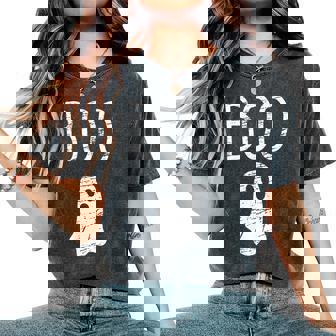 Boo Ghost Vintage Halloween Fall Trick Treat Women's Oversized Comfort T-Shirt - Thegiftio