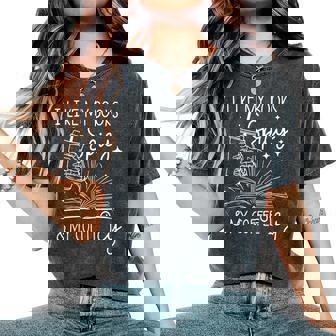 I Like My Books Spicy And My Coffee Icy Reader Reading Lover Women's Oversized Comfort T-Shirt | Mazezy