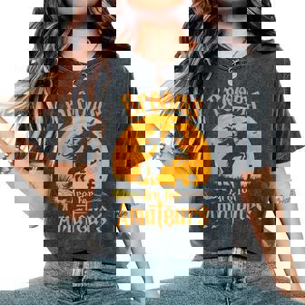 Brooms Are For Amateurs Halloween Horse Riding Horseback Women's Oversized Comfort T-Shirt - Thegiftio