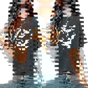 Brown Cow Print Pattren Heart Brown Cow Pattern Man Women Women's Oversized Comfort T-Shirt | Mazezy