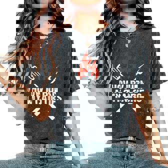 Burn Calorías Barbacoa Parrilla Broma Amante De La Carne Gimnasio Campamento Camiseta extragrande cómoda para mujer - Regaloses