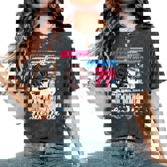 Burnouts Or Bows Great Grandma Loves You Gender Reveal Party Women's Oversized Comfort T-Shirt | Seseable FR