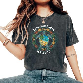 Cabo San Lucas Mexico Sea Turtle Tribal Beach Tropical Ocean Women's Oversized Comfort T-Shirt - Thegiftio