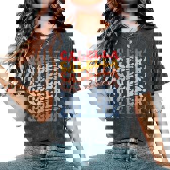 Calella City Groovy Retro Camiseta extragrande cómoda para mujer - Regaloses