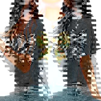 Camouflage Old Camo Bow Camo Coquette Bow For Girls Women's Oversized Comfort T-Shirt | Seseable CA