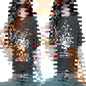 You Can't Scare Me I Teach Kindergarten Halloween Teacher Women's Oversized Comfort T-Shirt - Thegiftio