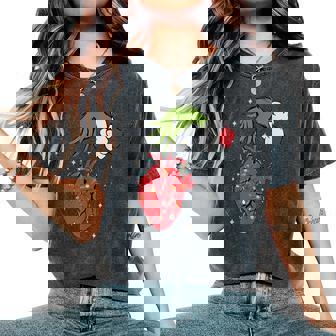 Cardiology Anatomy Hear Christmas Nurse Xmas Pajamas Holiday Women's Oversized Comfort T-Shirt | Mazezy