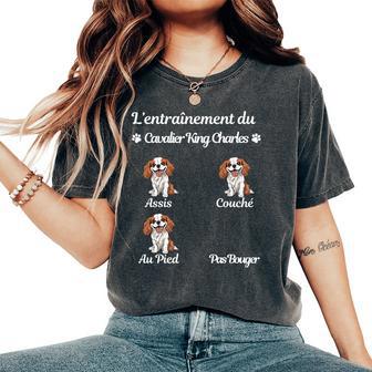 Cavalier King Charles Humour Cavalier King Charles Manche Longue T-shirt oversize confortable pour femme - Cadeauxyz