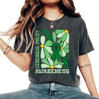 Cerebral Palsy Awareness Retro Floral Women's Oversized Comfort T-Shirt - Thegiftio UK
