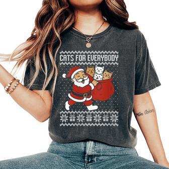 Chats De Noël Pour Tout Le Monde Pull Mocheur Le Thème Des Chats T-shirt oversize confortable pour femme - Cadeauxyz