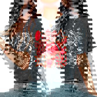 Cheer Mom Red Cheerleader Game Day Cheer Mama Football Women's Oversized Comfort T-Shirt | Seseable UK