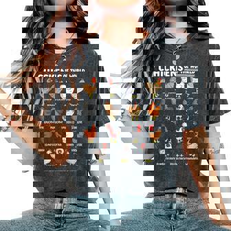 Chickens Of The World Farm Animal Lover Educational Chicken Women's Oversized Comfort T-Shirt - Monsterry