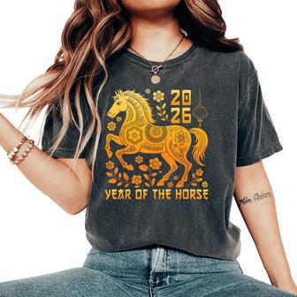 Chinese New Year 2026 Year Of The Horse Lunar Zodiac Horse Women's Oversized Comfort T-Shirt - Thegiftio UK