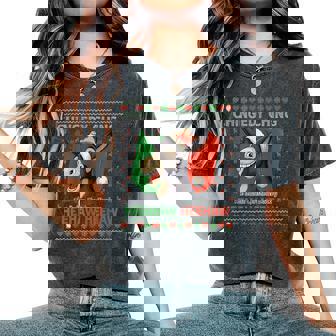 Chingedy Ching Dominick The Italian Christmas Donkey Xmas Women's Oversized Comfort T-Shirt | Mazezy