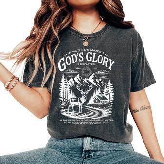 Christian Deer Bible Verse Hunting Jesus Nature Wildlife Women's Oversized Comfort T-Shirt | Seseable CA