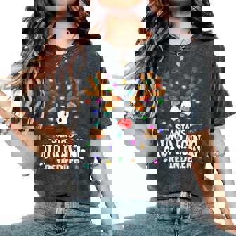 Christmas Men Women Santa's Auto Racing Reindeer Women's Oversized Comfort Colors T-Shirt | Mazezy