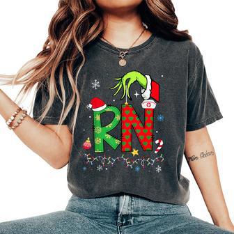 Christmas Rn Registered Nurse Holiday Healthcare Xmas Santa Women's Oversized Comfort T-Shirt - Thegiftio UK