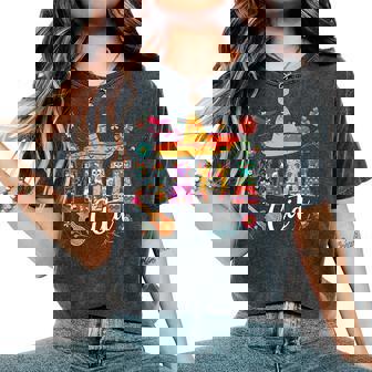 Cinco De Mayo Mamacita Flower Mama Cita Mexican Fiesta Party Women's Oversized Comfort T-Shirt | Mazezy