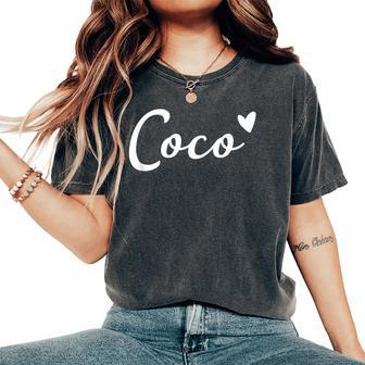 Coco Cute Heart Grandma Mother's Day Women's Oversized Comfort T-Shirt - Thegiftio UK