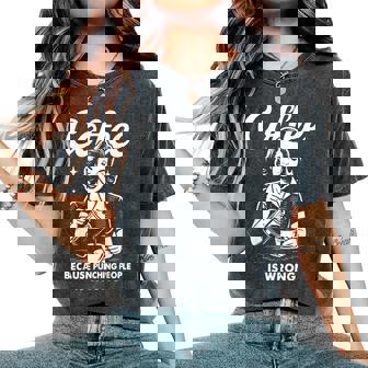 Coffee Because Punching People Is Wrong Women's Oversized Comfort T-Shirt - Monsterry