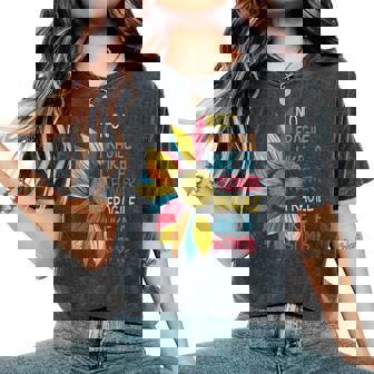 Colorful Sunflower Not Fragile Like A Flower But A Bomb Women's Oversized Comfort T-Shirt - Monsterry