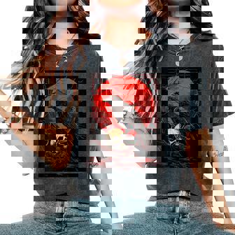 Corbe Crâne Lune Homme Gothiqueombre Corbeau Noir T-shirt oversize confortable pour femme - Cadeauxyz