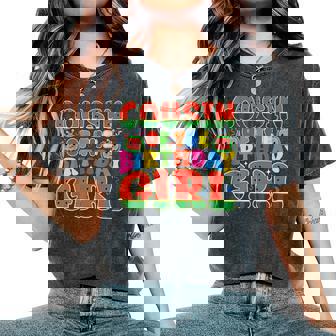 Cousin Of The Birthday Girl Melon Family Matching Women's Oversized Comfort T-Shirt | Seseable FR