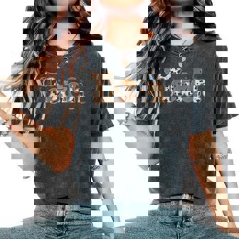 Cowhide Teacher Hat Cowboy Western Teacher Back To School Women's Oversized Comfort T-Shirt | Seseable FR