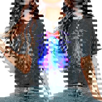 Cute Boo Halloween Ghost Bow Flower Neon Ghost Halloween Women's Oversized Comfort T-Shirt | Seseable FR