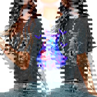 Cute Ghost Coquette Bow Halloween Spooky Season Girl Women Women's Oversized Comfort T-Shirt - Seseable