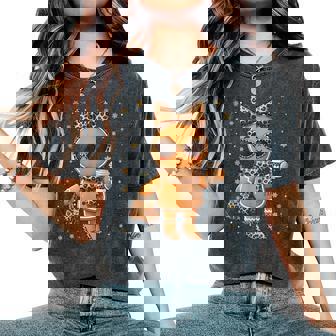 Cute Gingerbread Leopard Christmas Xmas Girl Women Women's Oversized Comfort T-Shirt | Seseable FR