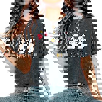 Cute Halloween Teacher Kindness Is Boo-Tiful Women's Oversized Comfort T-Shirt - Thegiftio