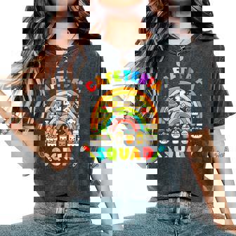 Cute Lunch Lady Crew Of Food Service Rainbow Cafeteria Squad Women's Oversized Comfort T-Shirt - Thegiftio