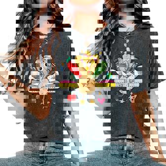 Cute School Turkey Thanksgiving Holiday Teacher Student Women's Oversized Comfort T-Shirt - Thegiftio